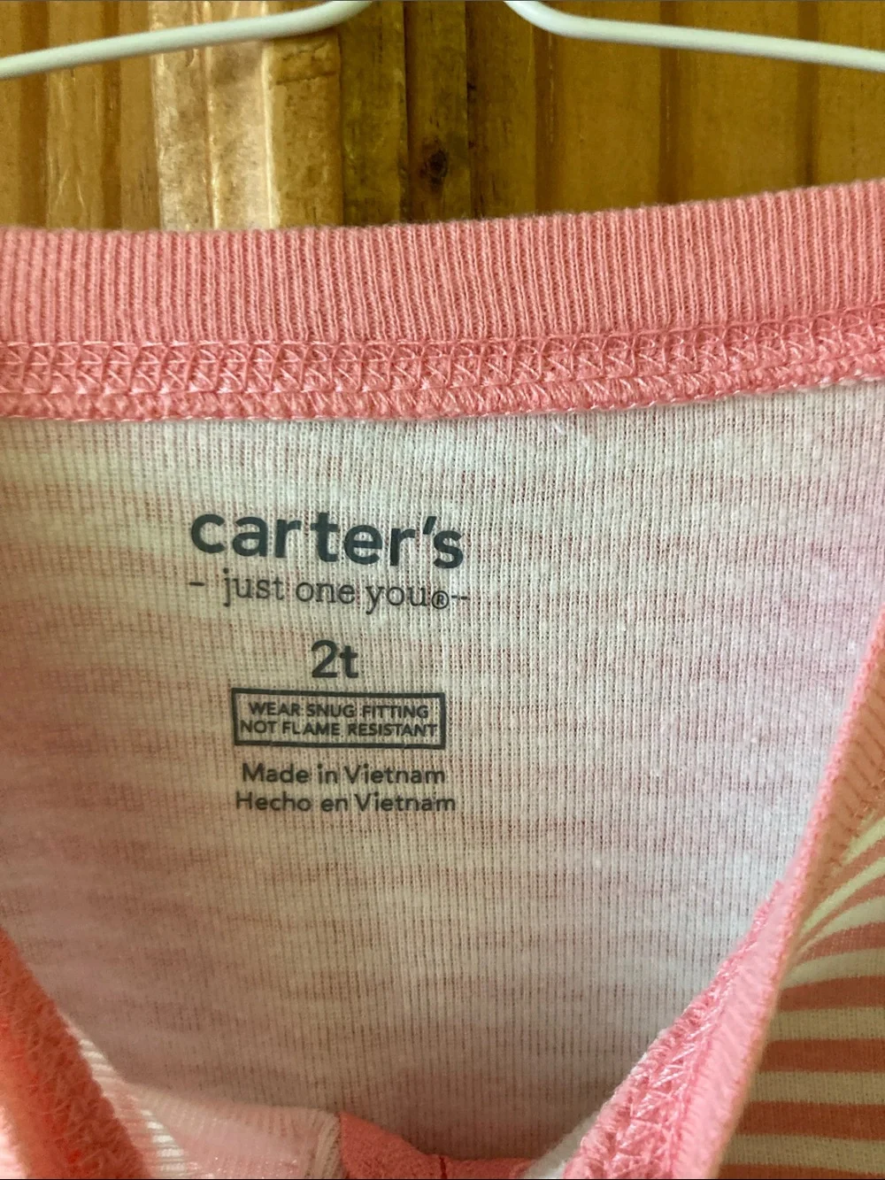 Girls Carter’s pink strawberry footed pajamas size 2T